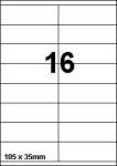 DBS etiketten 105 x 35 mm 16/blad wit su