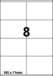 DBS etiketten 105 x 71 mm, 8/blad,wit su