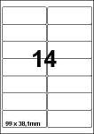 DBS etiketten 99 x 38,1mm, 14/blad,wit d