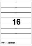 DBS etiketten 99,1 x 33,9 mm, 16/blad, w