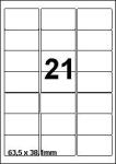 DBS etiketten  63,5 x 38,1 mm, 21/blad w