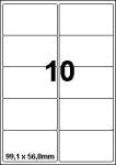 DBS etiketten 99,1 x 56,8mm, 10/blad, wi
