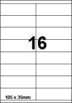DBS etiketten 105 x 35 mm, 16/blad,wit d