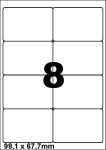 DBS etiketten 99,1 x 67,7 mm, 8/blad wit