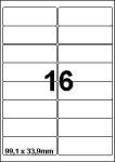 DBS etiketten 99,1 x 33,9 mm 16/blad wit