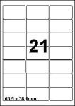 DBS etiketten  63,5 x 38,1 mm 21/blad wi