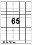 DBS etiketten 38,1 x 21,2 mm 65/blad wit