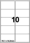 DBS etiketten 99,1 x 56,8mm, 10/blad wit