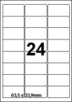 DBS etiketten 63,5 x 33,9 mm 24/blad wit