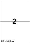 DBS etiketten 210x148,5 mm , 2/blad, wit