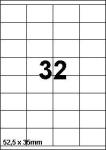 DBS etiketten 52,5 x 35 mm, 32 /blad wit