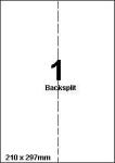DBS etiketten 210x297mm, backsplit,wit c