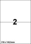 DBS etiketten 210x148,5 mm , 2/blad, wit