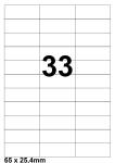 DBS etiketten 65 x 25,4 33/blad witmat 1