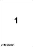 DBS etiketten 210X292mm, 1/blad, PEtrans