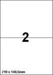 DBS etiketten 210x148,5 mm , 2/blad, PE 