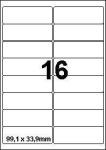 DBS etiketten 99,1 x 33,9 mm, 16/blad PE