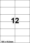 DBS etiketten 105 x 49,5 mm, 12/blad, PE