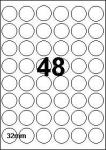 DBS etiketten 32 x 32 48/blad PE transp.
