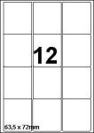 DBS etiketten 63,5 x 72 mm 12/bladPE tra
