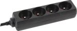 Perel douille avec 4 prises, noir,pour l