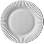 Assiette en carton, rond, blanc, paquet 