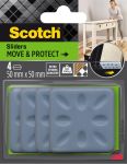 Scotch Move & Protect glijders, grijs, 5