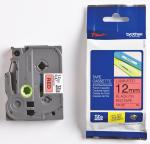 Brother P-Touch 12 mm - zwart op rood