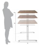 Zit-sta tafel Flex 3 EL 160 x 80 wit blad wit metalen tafelpoot