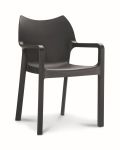 Kantinestoel / terrasstoel Diva met armleuningen zwart